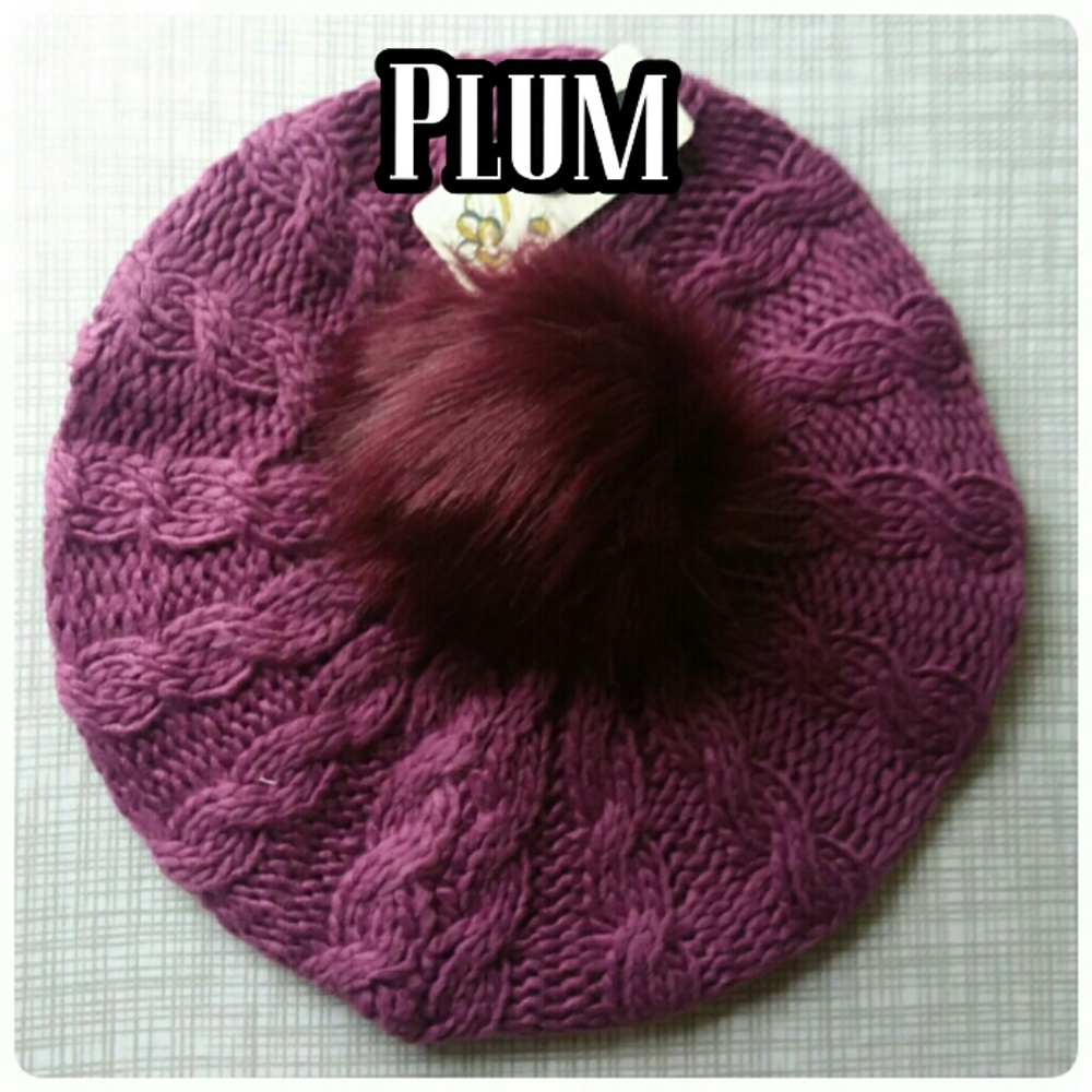 🔥5 COLORS!🔥 🍁KNIT POMPOM BERET!🍁 - Picture 3 of 8